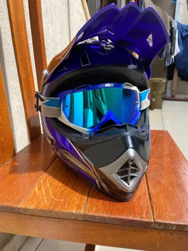 Capacete Texx de Motocross + Óculos de Proteção Gaia MX