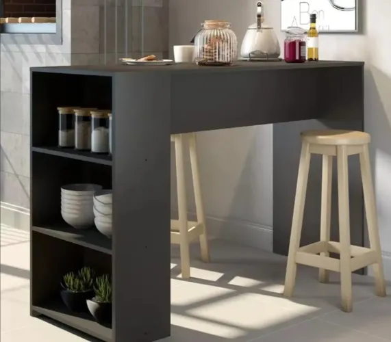 Mesa gourmet em mdf preto 