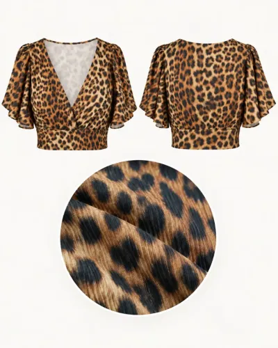 Cropped Feminino Animal Print Oncinha Tam. M