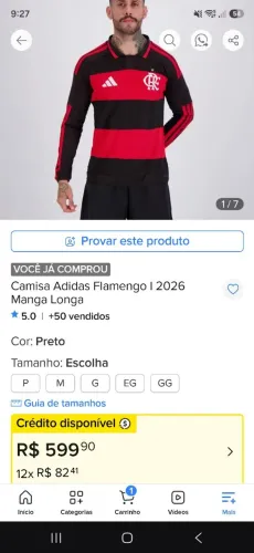 Camisa flamengo original Adidas sem uso ainda no plástico 500 reais tra *.