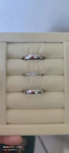 A PRONTA ENTREGA Par de Alianças+Solitário/Aparador+caixa!