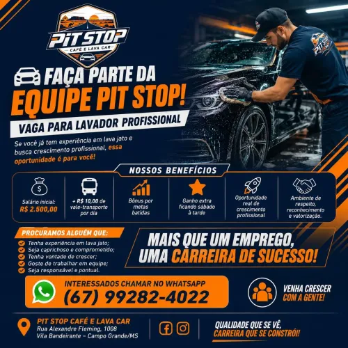 Vaga para Lavador de lava Jato com experiencia
