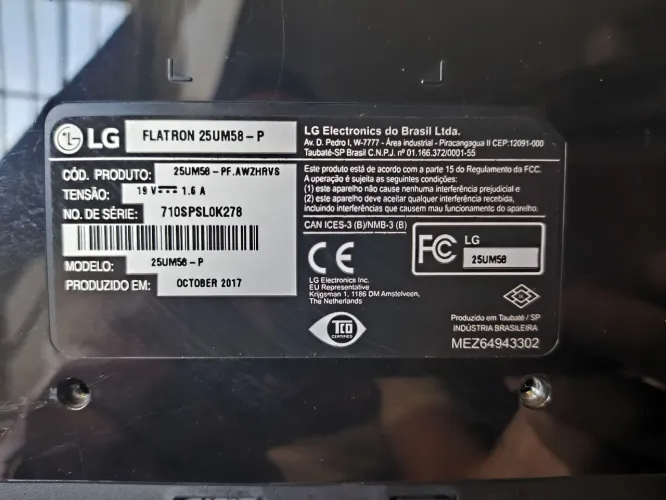 Monitor LG 25 polegadas 2 Saídas HDMI