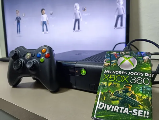 XBOX 360 | HD500gb LOTADO de jogos | Controle ORIGINAL