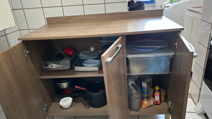 Balcão de Cozinha 3 Portas em MDF Amadeirado