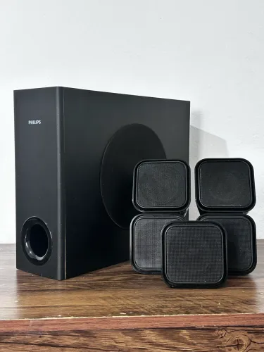 Caixas Home Theater Philips HTS3181 com grave subwoofer 
