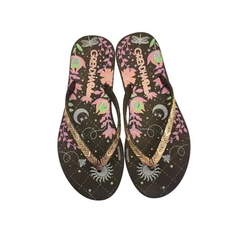 Rasteira Infantil Meninas Bela Amor em Flor Grendha Preto 19313BR811