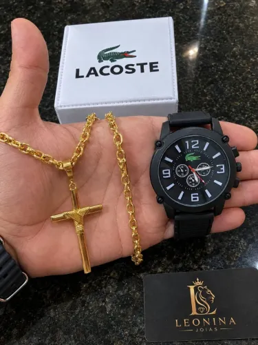 Moeda antiga + relógio lacoste