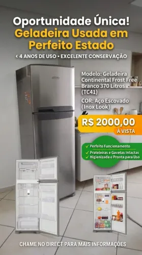 Geladeira Continental Frost Free Branco 370 Litros (TC41)