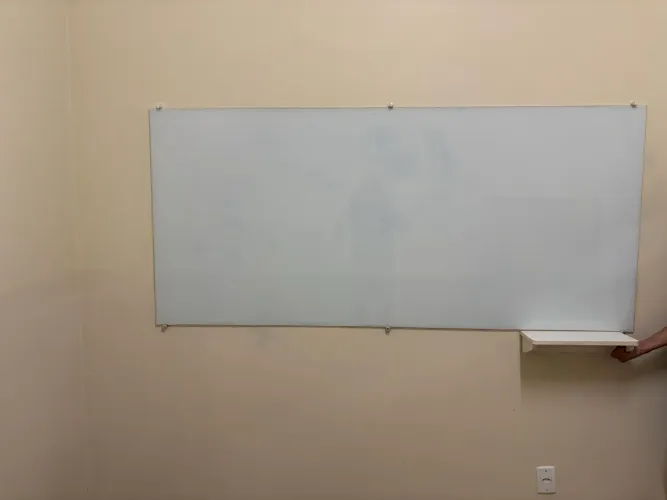 Lousa De Vidro Branco 200x90cm Suporte Kit Instalação