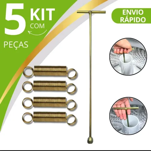 KIT Chave T 10mm Longa Agitador Electrolux 62cm Lm08 Lm06 + 4 molas