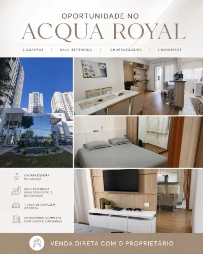 Apartamento no Acqua Royal, direto com proprietário. 