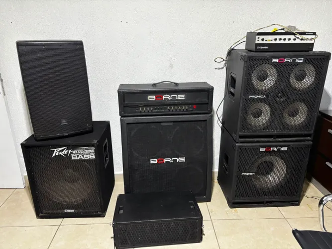 EQUIPAMENTOS DE SOM, CAIXAS, SUB GRAVE, CAIXA DE GUITARRA 