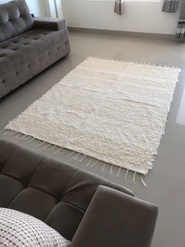 Tapete felpudo Grande 2,00 X 1,50 Artesanal Luxo Sala Quarto Felpudo Fofinho Rústico Tear