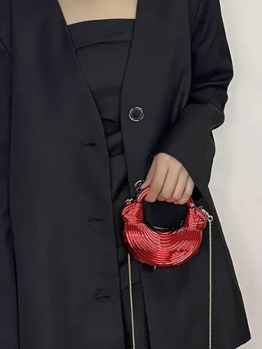 mini bolsa de meta- meia lua vermelha