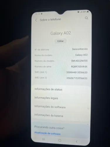 Samsung galáxia A02 usado 