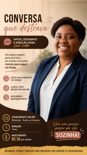 Conversa Online para mulheres -apoio, desabafo e orientação 