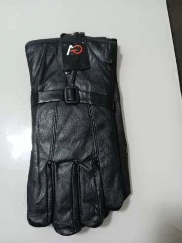 Luvas de couro masculino forrada
