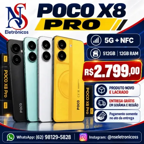 Celular Xiaomi Poco X8 Pro De 512gb 12gb Ram - Preto Amarelo Verde Branco Global Lacrado