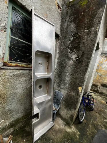 Pia de Cozinha de Aço Inoxidável com Cuba Dupla 3,15x0,53