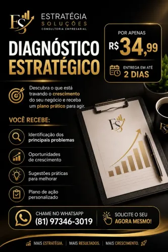 Diagnóstico do seu negócio! Queremos te ajudar a crescer mais rápido.