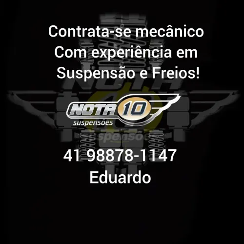 Vaga Mecânico Suspensão e Freios