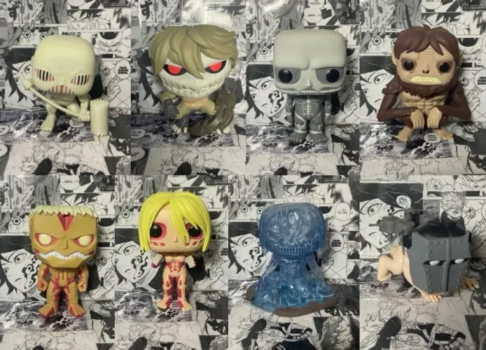 Funko Pop! Attack on Titan (Set Titãs completo) SEM CAIXA