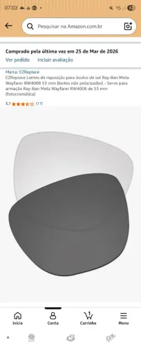 Lentes Rayban Meta RW4008 53 mm fotocromatic