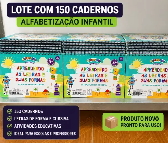 150 Cadernos de Alfabetização Infantil Aprendendo as Letras e suas Formas