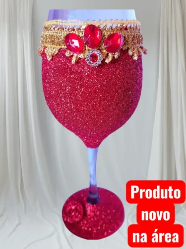 Taça Pombagira Vermelha com pedras