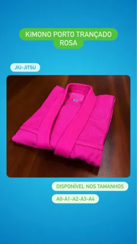 Kimono Porto Trançado Rosa Jiu-Jitsu - A0-A1-A2-A3-A4