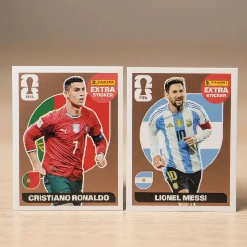 Figurinha Cristiano Ronaldo+lionel Messi Extra Legend Bronze