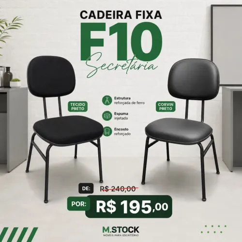 Cadeira fixa secretária reforçada 