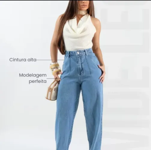 Calça Jeans Wide Leg Cintura Alta Nova - Tam 44 (Sem Uso)