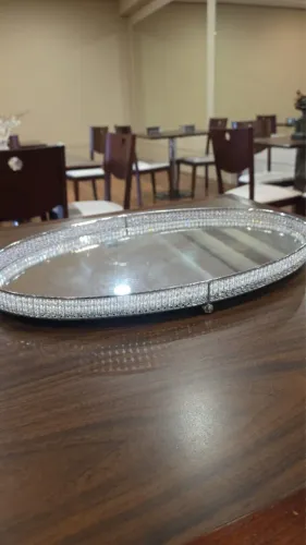 Bandeja de cristal e espelho - Maria pia casa