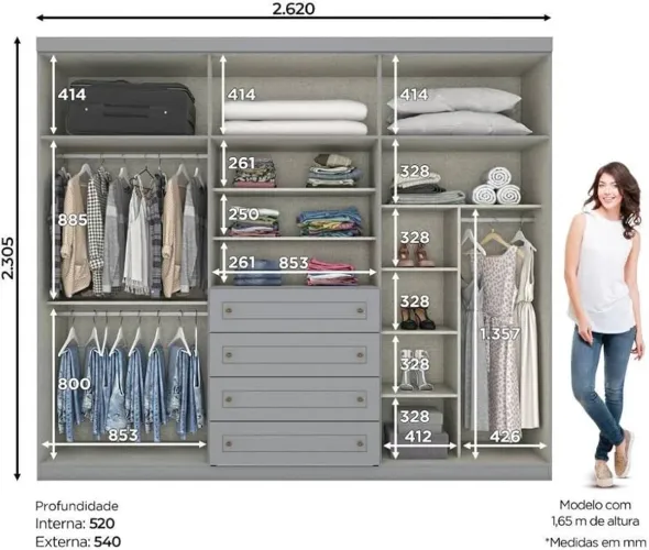 Guarda-roupa New York Henn