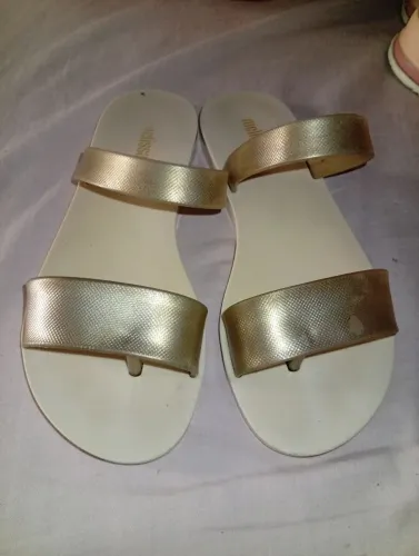 Sandália Melissa Honey Chrome - Dourada/Bege - Tamanho 35