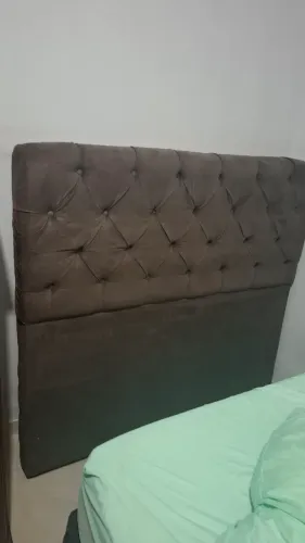 Cabeceira cama de casal estofada aveludada
