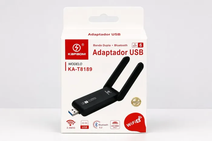 Adaptador USB WiFi 6 + Bluetooth Dual Band Kapbom KA-T8189