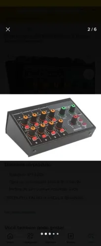 Mesa de som ,mixer 8 canais