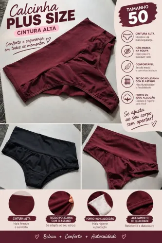 CALCINHA PLUS SIZE - TAM 50