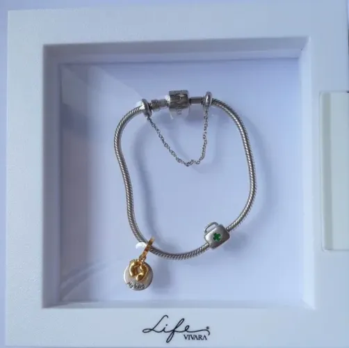 Pulseira Life Sua História com Pingente My Baby(Ouro) e Separador Medicina - Vivara