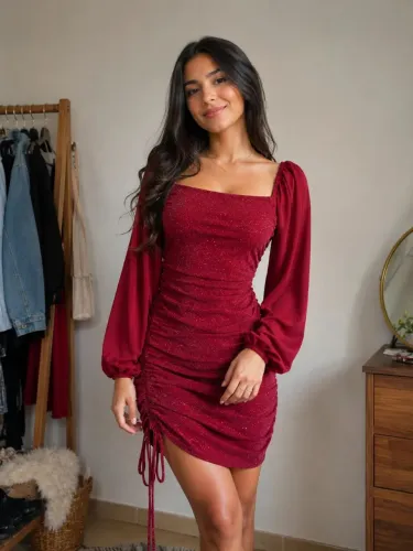 Vestido vermelho brilhante 