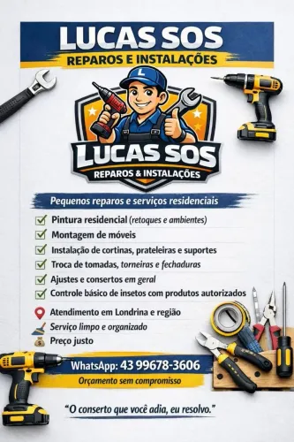 Marido de aluguel/Faz tudo Lucas SOS reparos e instalações