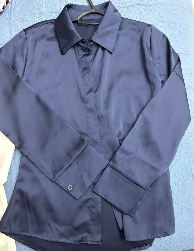 Camisa social azul escuro TAM P  