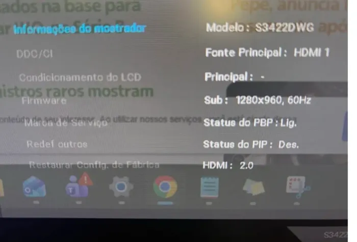 Monitor Gamer Dell S3422DWG 34? Ultrawide Curvo - Mancha na Tela