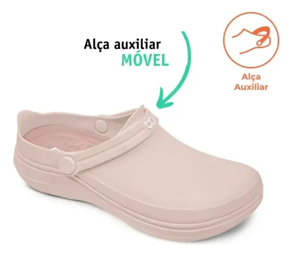 Babuche Boaonda Safe Palmilha Ortopédica Conforto Enfermagem Rosa tam 35-36