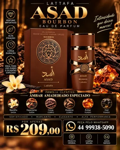 Perfume masculino Asad Bourbon