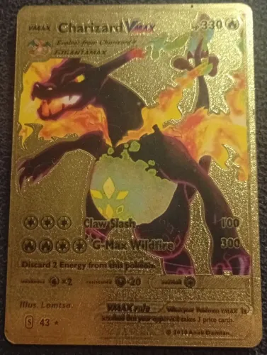 Cartão Colecionável Charizard Vmax 330hp Pokémon Gold Foil 