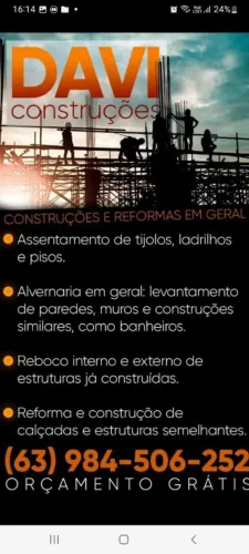 Pedreiro disponível Palmas e região.